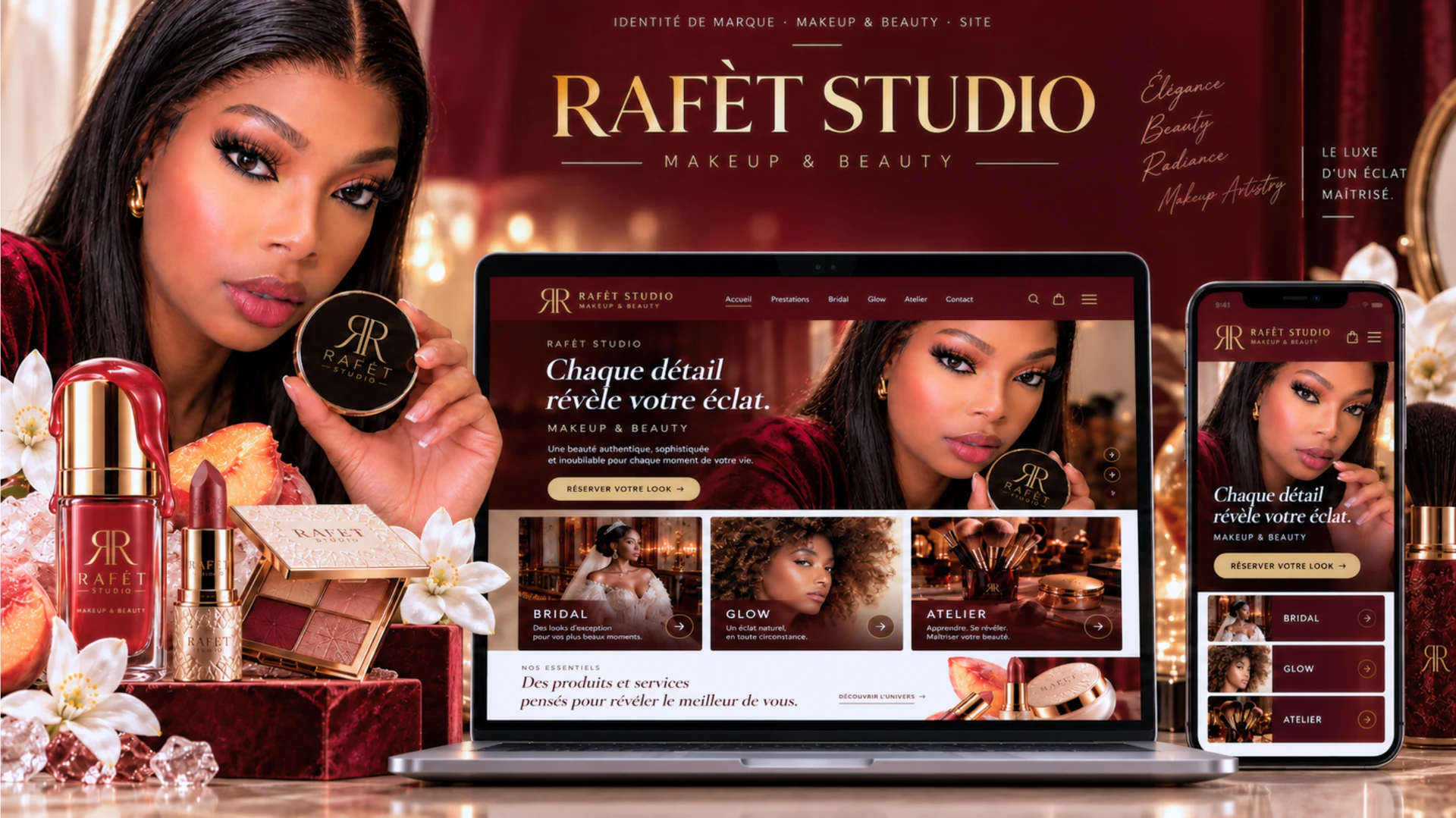 RAFÈT STUDIO : identité de marque makeup et beauté