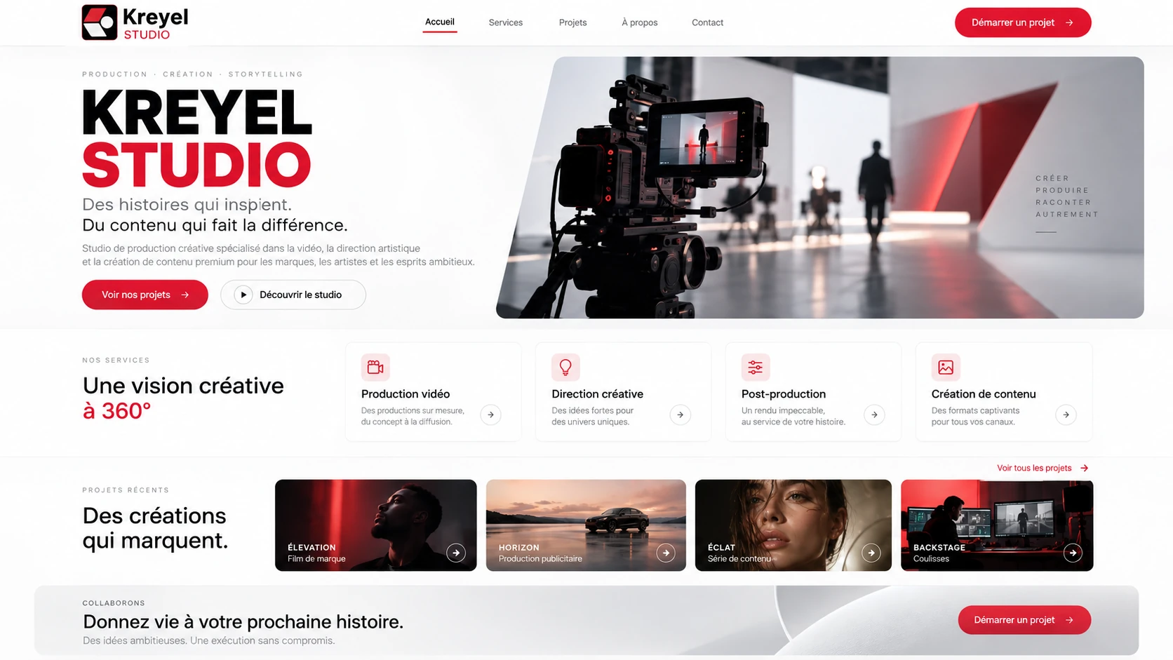 Page d'accueil de la plateforme KREYEL