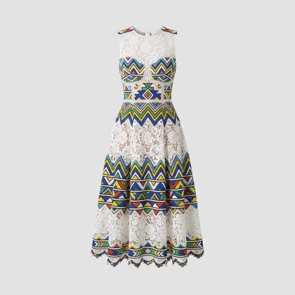 Robe DAKAARO aux motifs Ndebele