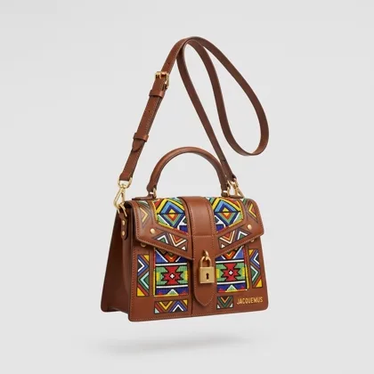 Sac DAKAARO en cuir aux motifs Ndebele