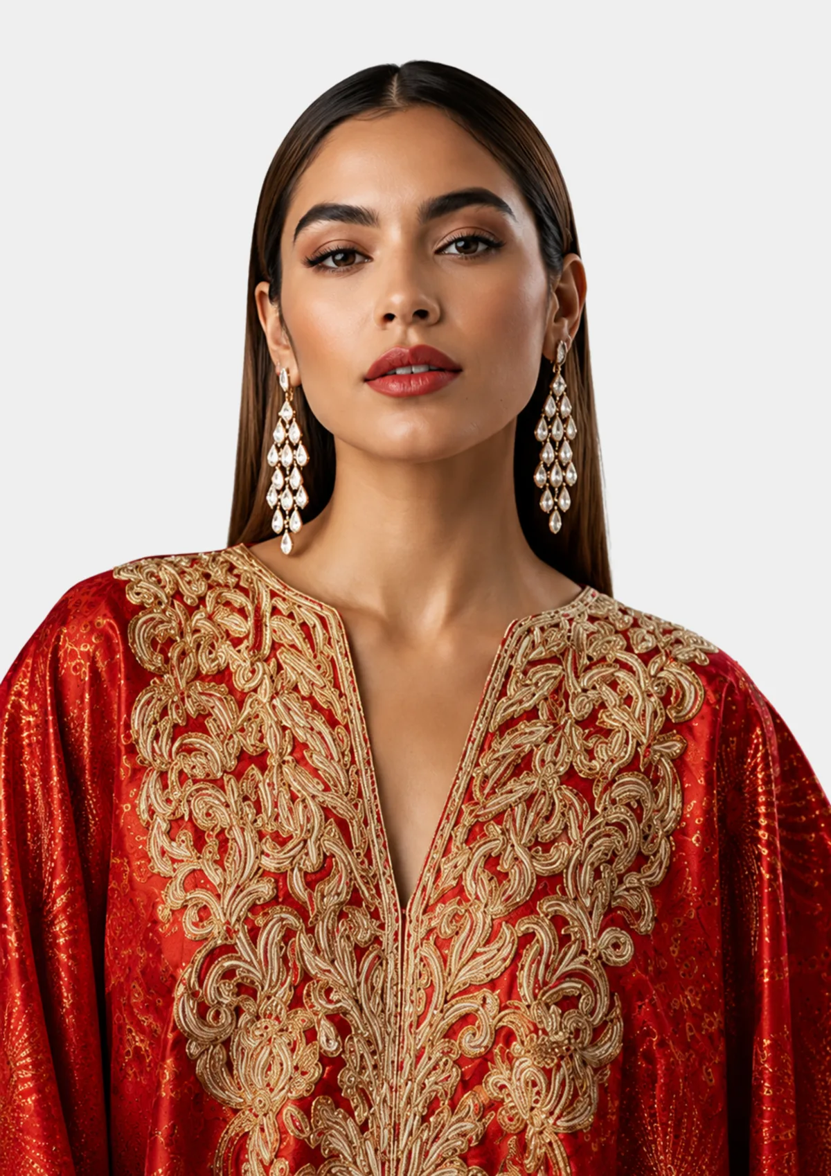 Boubou royal rouge brodé or, DIOPARDY